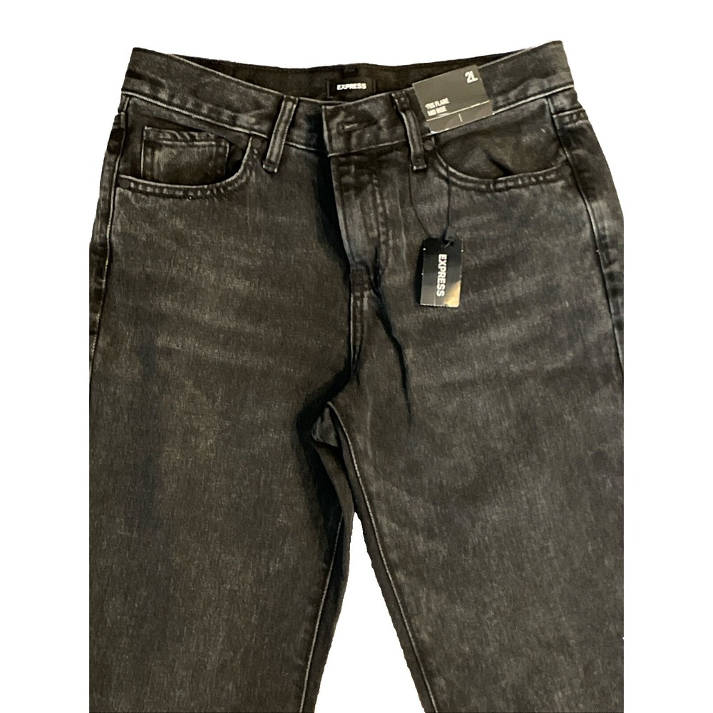 Express Mid Rise Washed Black '70s Flare Jeans 2L NWT